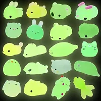 ANAB GI 6 Pack Squishies Mochi Squishy Toys Glow in The Dark Party Favors for Kids - Mini Kawaii Squishies Mochi Animals Stress Relief Squishy Pack Squishy Cat Squishys with Storage Box (Pack-6)-thumb2