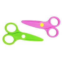 ANAB GI Plastic Scissors for Kids Handmade Plastic Safety Scissors for DIY Crafts Project Making | Decorative Paper Cutting Scissors Pack of 2 Pink Green-thumb1