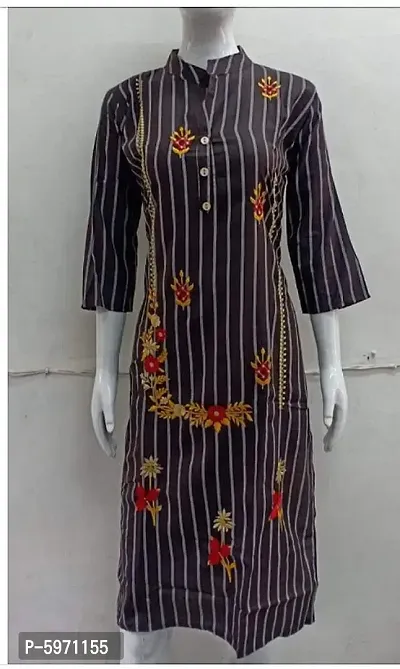 Latest Beautiful Rayon Stitched Kurta for Women-thumb0