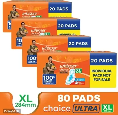 Whisper Choice Ultra XL for Women Sanitary Pad 20N (Pack Of 4)