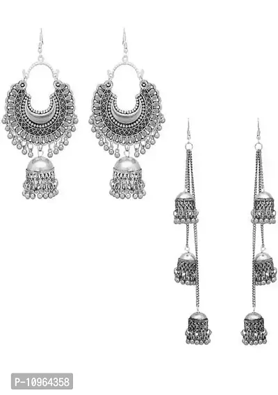 Beautiful handmade oxidised Earrings Combo Jewellery set Fashion Stylish Fancy Party Wear for Womens  Girls-thumb0