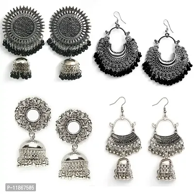 Beautiful handmade oxidised Earrings Combo Jewellery set Fashion Stylish Fancy Party Wear for Womens  Girls-thumb0