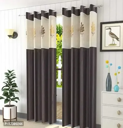 Net brown door curtain 7 feet pack of 2