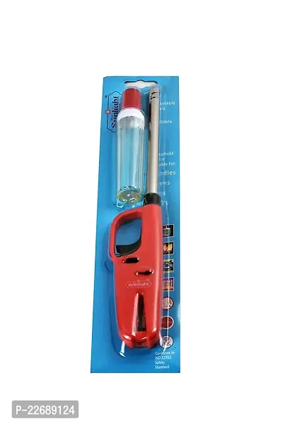 Adjustable Flame Gas Kitchen Lighter with Gas Refill (RED)