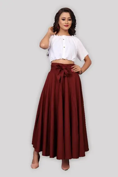 Women Fancy Flared Skirts And Tops Set