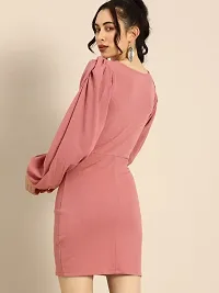 Womens Bodycone Bishop Sleeve Mini Partwear Dress-thumb3