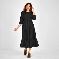 Womens A-line Rayon Midi Dress-thumb2