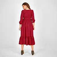 Womens A-line Rayon Midi Dress-thumb3