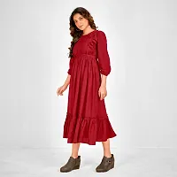 Womens A-line Rayon Midi Dress-thumb2