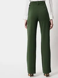 Womens Straight Fit Cotton Blanded Trouser-thumb3