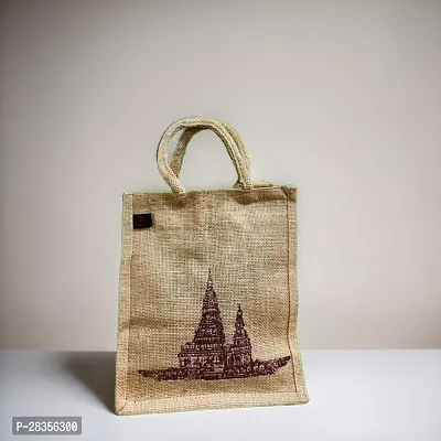 Eco Friendly Jute Printed Tote Bags For Women-thumb0