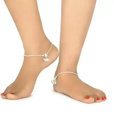 Shimmering Brass Beads Anklet For Women