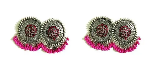 Elegant Pink Alloy Studs Earrings For Women Pack Of 2