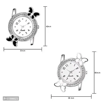Butterfly Rubber Analog Watch For Girls Pack of 2-thumb2