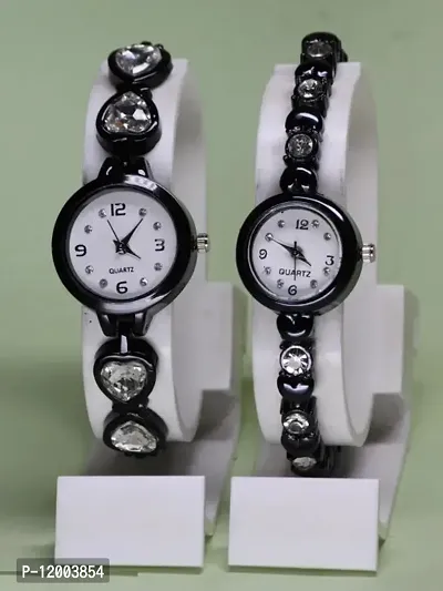 Stylish Metal Analog Watches For Women- 2 Pieces