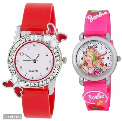 Fancy PU Analog Watch For Girls Pack of 2