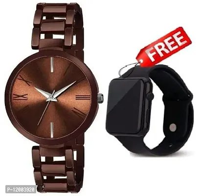 Stylish Stainless Steel Watches For Women- 2 Pieces-thumb0