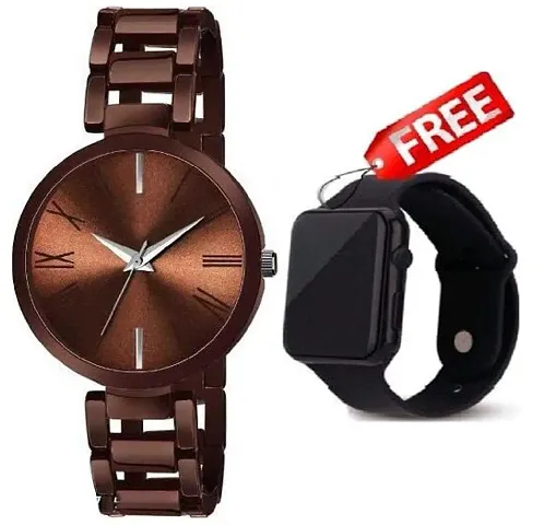 Stylish Stainless Watches For Women- 2 Pieces