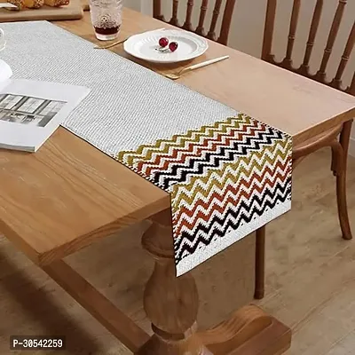 Dining Table Cotton Heat Resistant Runner in Zig-zag Patterns 4 Seater(14x60 Inch)-thumb0