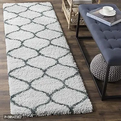 Anti Slip Fluffy Fur Rugs (1.5x3 Feet, White - D)-thumb0