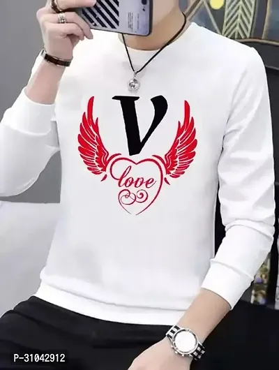 Stylish White Polyester T-Shirt For Men