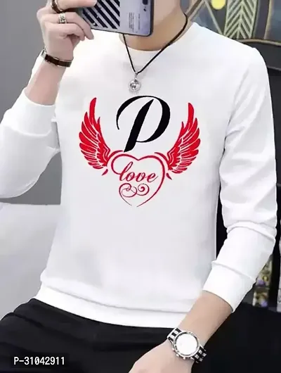 Stylish White Polyester T-Shirt For Men