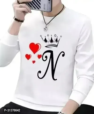 Stylish White Polyster Printed Round Neck Tees For Men-thumb0