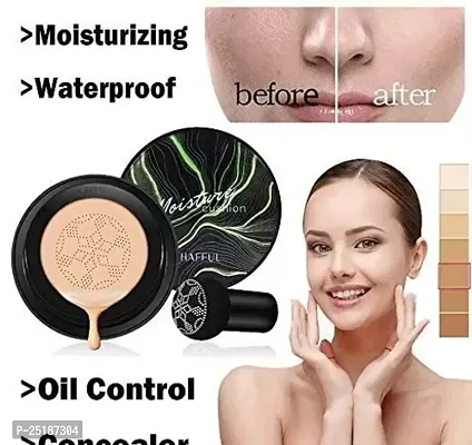 Sunisa 3 in 1 CC and BB Water Proof Foundation Concealer Cream with Air Cushion Mushroom