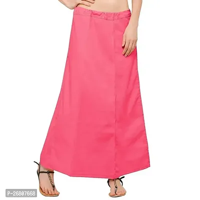 Reliable Pink Cotton Solid Stitched Petticoat For Women-thumb0