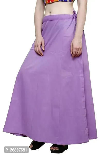 Reliable Purple Cotton Solid Stitched Petticoat For Women-thumb0