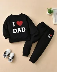 Elegant Black Hosiery Cotton Printed T-Shirts with Trousers For Kids-thumb1