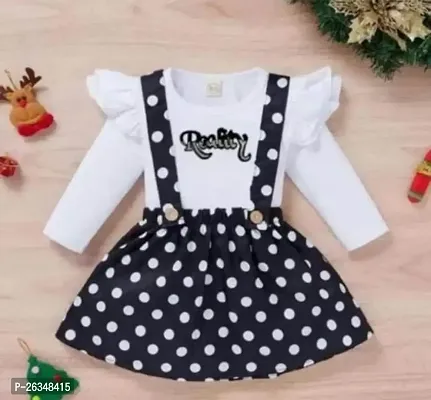 Trendy Crepe Top With Dungaree For Girls
