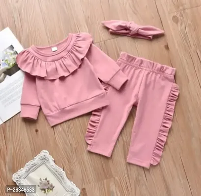 FKS FREEL TOP HAIR BAND AND SIDE FREEL PANT (PINK AND PINK)-thumb0