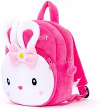 Elegant Pink Velvet Soft Plus School Backpacks For Kids-thumb1