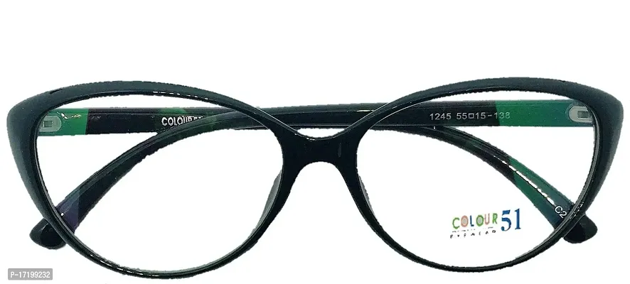 Beautiful Colorful Cat Eye Trendy Full Rim Specticle Frame For Women (black)-thumb0