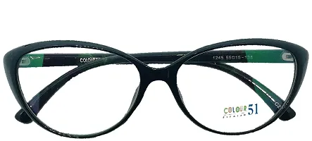 Beautiful Colorful Cat Eye Trendy Full Rim Specticle Frame For Women (black)