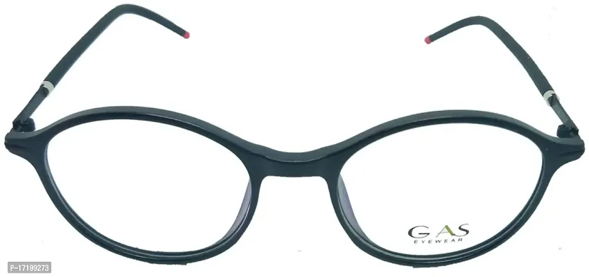 LensAdda Full Rim Round Men and Women's Spectacle Frame (Black)-thumb0