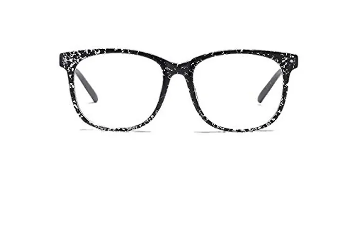 Lensadda Retro Fashion Star Cut | Anti Glare Glasses Eye Protection Square Unisex Frames (Blue Cut Lens, Polka Black)