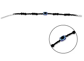 Airtick (Set Of 2 Pcs JAB0160-01 Adjustable Black Round Moti Pearl Beads/Stone Single Evil Eye Nazariya Suraksha Kavach Freindship Wrist Band Cuff Charming Chain Bracelet For Women's  Girl's-thumb1