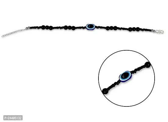 Airtick (Set Of 2 Pcs JAB0160-01 Adjustable Black Round Moti Pearl Beads/Stone Single Evil Eye Nazariya Suraksha Kavach Freindship Wrist Band Cuff Charming Chain Bracelet For Women's  Girl's-thumb2