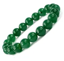 Airtick (Adjustable Size) Green Plain 8mm Moti Pearl Bead Natural Feng-Shui Healing Crystal Gem Stone Wrist Band Elastic Bracelet For Men's  Women's-thumb1
