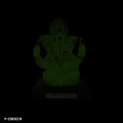 Airtick Sitting Vighnaharta/ganpati/bappa Idol( Mukut Ganesha /Model No-2027) Multicolor Unbreakable Radium God Stand for Home Decor/car Dashboard/mandir Pooja Murti/temple Puja/office Table Showpiece-thumb5