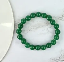 Airtick (Adjustable Size) Green Plain 8mm Moti Pearl Bead Natural Feng-Shui Healing Crystal Gem Stone Wrist Band Elastic Bracelet For Men's  Women's-thumb3