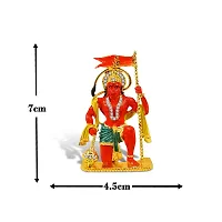 Airtick Lord Bajrangbali | Dhawaj Hanuman Idol (St-1103) Multicolor Metal God Stand Statue for Home/ Mandir/office Table Decor /Car Dashboard Murti Showpiece-thumb1