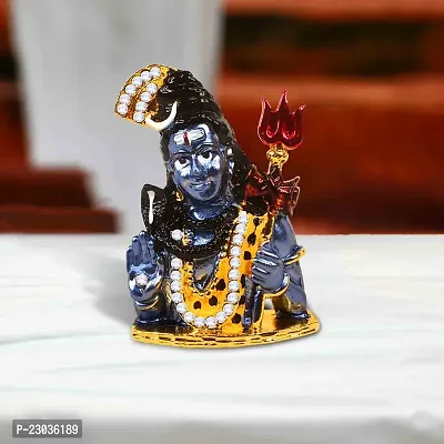 Airtick Lord Shiv| Mahadev|bhima Shanker| Idol (St-2072) Multicolor Metal God Stand Statue for Home/ Mandir/office Table Decor /Car Dashboard Murti Showpiece