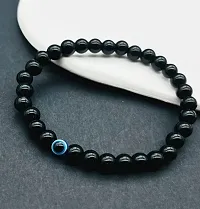 Airtick Black 8mm Moti Beads/Stone Evil Eye Nazar Suraksha Kavach Freindship Wrist Band Cuff Stretchable Elastic Bracelet-thumb3