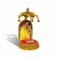 Jai Guruji Swaroop Photo with Charan Paduka and Umbrella God Idol-thumb1