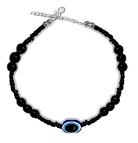 Airtick (Set Of 2 Pcs JAB0160-01 Adjustable Black Round Moti Pearl Beads/Stone Single Evil Eye Nazariya Suraksha Kavach Freindship Wrist Band Cuff Charming Chain Bracelet For Women's  Girl's-thumb3