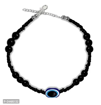 Airtick (Set Of 2 Pcs JAB0160-01 Adjustable Black Round Moti Pearl Beads/Stone Single Evil Eye Nazariya Suraksha Kavach Freindship Wrist Band Cuff Charming Chain Bracelet For Women's  Girl's-thumb4