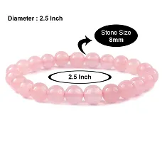 Airtick (Adjustable Size) Light Pink Plain 8mm Moti Bead Pearl Natural Feng-Shui Healing Gem Stone Crystal Wrist Band Elastic Bracelet For Women's  Men's-thumb3